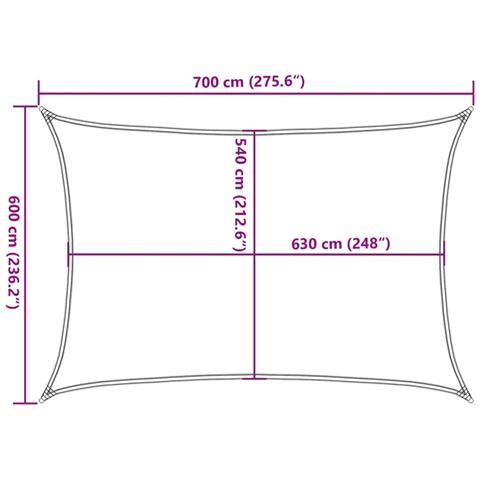 Vela Parasole 160 G /m Rettangolare Grigio Chiaro 6x7 M In Hdpe - Foto 10