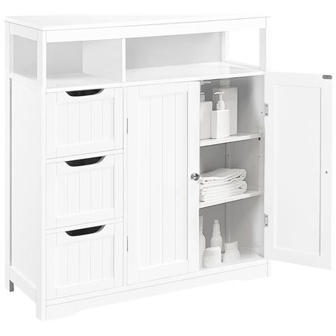 Mobile Da Bagno Armadietto Da Terra 3 Cassetti E 2 Ante Armadio 80.5x30x86.5cm - Foto 1