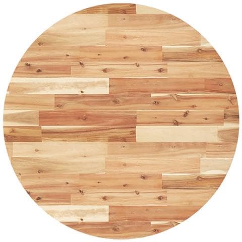 Piano Tavolo Rotondo 80x2 Cm In Legno Massello Di Acacia - Foto 2