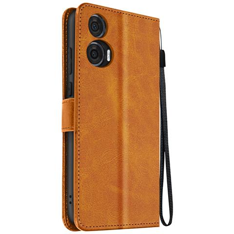 BaiFu Custodia Portafoglio per Motorola Edge 50 Neo, [RFID Blocking] [Cinturino da Polso] [leggio], Chiusura Lampo Cover per Motorola Edge 50 Neo-Nero