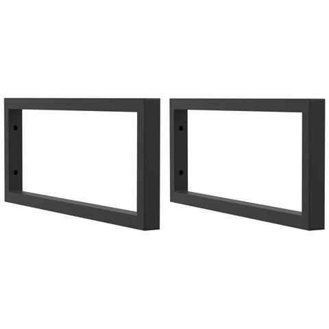 Reggimensole Per Lavabo 2 Pz Nere Rettangolari In Acciaio - Foto 2