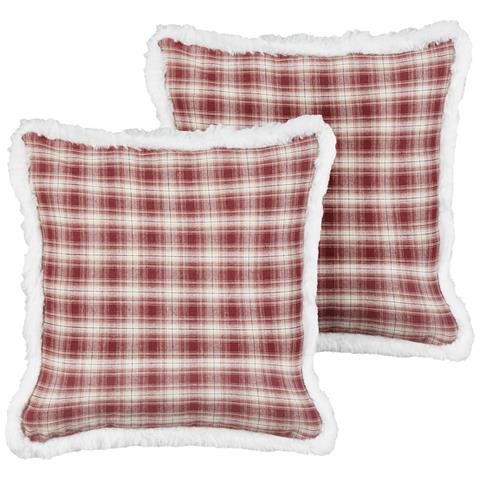 Set Di 2 Cuscini Brookies 45 X 45 Cm Rosso Scuro Modello Natalizio - Foto 2