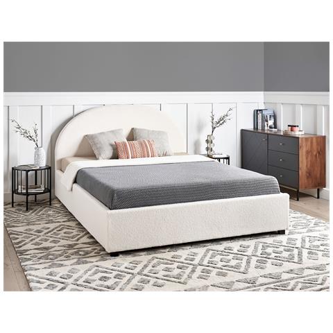 Letto Contenitore Bouclé Vaucluse 160 X 200 Cm Bianco Sporco - Foto 1