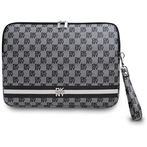 Elegante Custodia Per Pc Da 15 / 16 Pollici Con Motivo A Quadri E Strisce, Nero - Foto 1