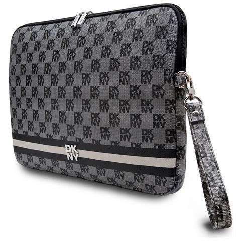 Elegante Custodia Per Pc Da 15 / 16 Pollici Con Motivo A Quadri E Strisce, Nero - Foto 2