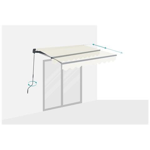 Tenda A Scomparsa Manuale 2,5x2m - - Vecchio - Idrorepellente - Superficie Coperta 5m² - Beige - Anti-uv - Densità 320m² - Foto 2