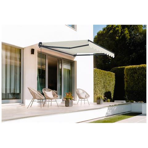 Tenda A Scomparsa Manuale 2,5x2m - - Vecchio - Idrorepellente - Superficie Coperta 5m² - Beige - Anti-uv - Densità 320m² - Foto 1