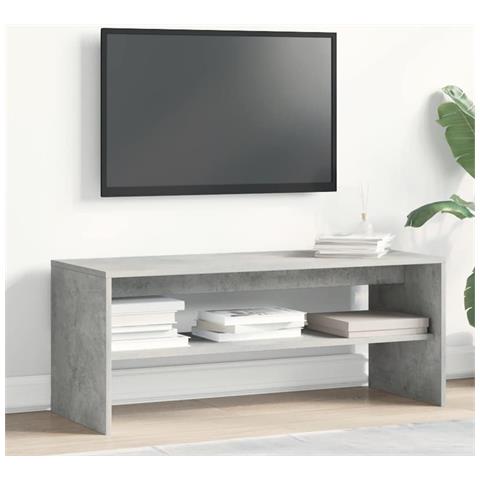 Mobile Porta Tv Grigio Cemento 100x40x40cm In Legno Multistrato - Foto 3