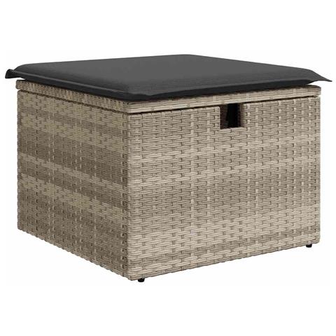 Set Divani Da Giardino 7pz Con Cuscini Grigio Chiaro Polyrattan - Foto 2