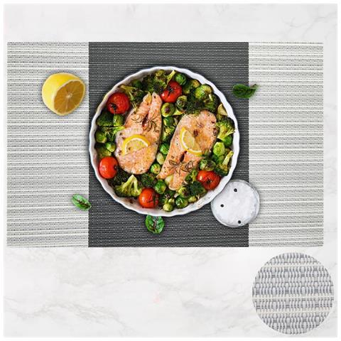 Tovagliette Eleganti In Pvc Resistenti Al Calore, Set Di 4 Grigie 30x45 Cm - Foto 2