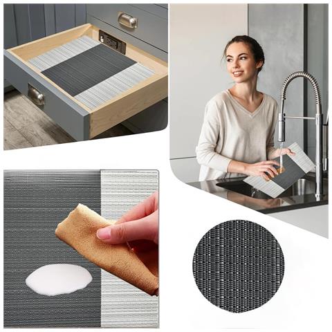 Tovagliette Eleganti In Pvc Resistenti Al Calore, Set Di 4 Grigie 30x45 Cm - Foto 6