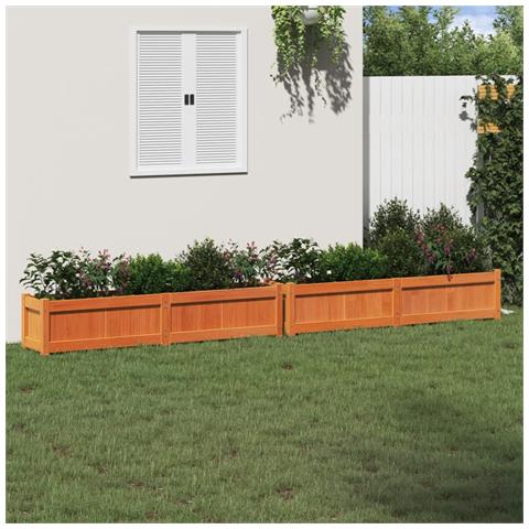 Lusso Casadino -  Fioriere Da Giardino 2pz Marrone Cera Legno Massello Di Pino - Foto 2