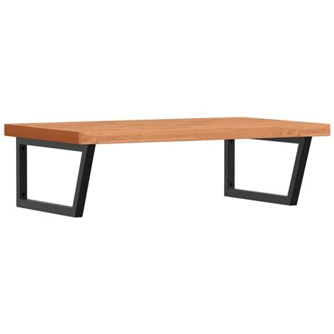 Ripiano A Parete Per Lavabo In Acciaio E Massello Di Faggio - Foto 1