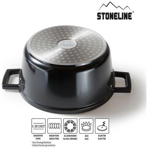 Rostiera Cocotte Casseruola Rotonda 20 Cm Nero | Con Coperchio - Foto 2