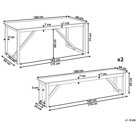 Set Da Pranzo Da Giardino Con Panche Notteri Cemento Grigio - Foto 8