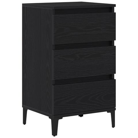 Comodino Nero Rovere 40x35x70 cm Legno ingegnerizzato - Foto 1
