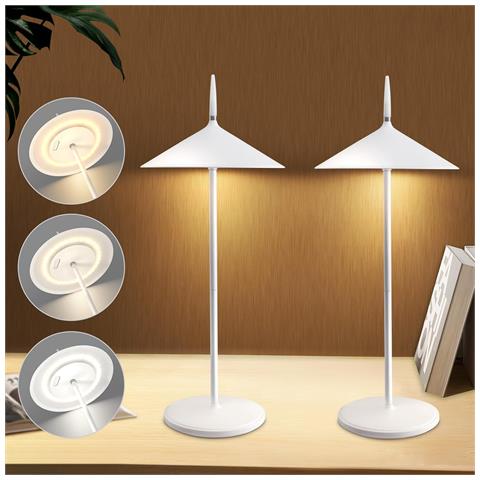 Lampada Da Tavolo A Led, Moderna, Ricaricabile, Dimmerabile Al Tocco, Per Esterni, Giardino - Foto 2