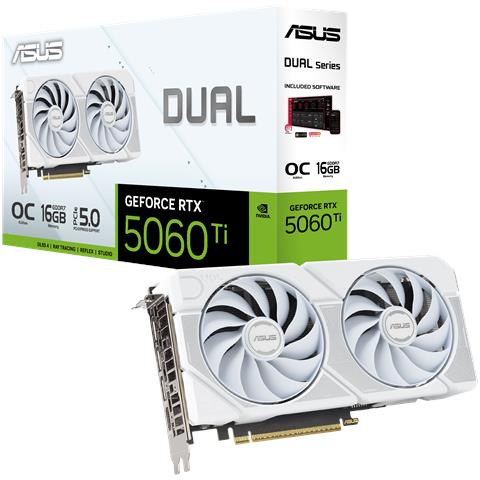 Dual -RTX5060TI-O16G-WHITE NVIDIA GeForce RTX 5060 Ti 16 GB GDDR7 Bianco - Foto 1