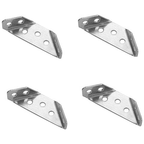 Staffe Angolari In Acciaio Inossidabile - Confezione Da 4 Piccole Dimensioni (spessore 0,8 Mm) Con Viti - Foto 1
