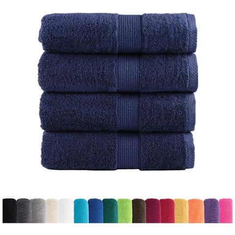 Asciugamani Ospiti SOLUND 4 pz Blu Navy 30x50 cm 600gsm - Foto 2