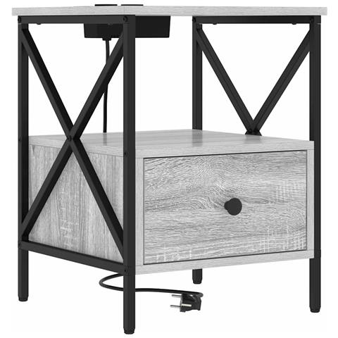 Armadio da Notte con cassetto Grigio sonoma 41.5 x 40.5 x 55 cm - Foto 1