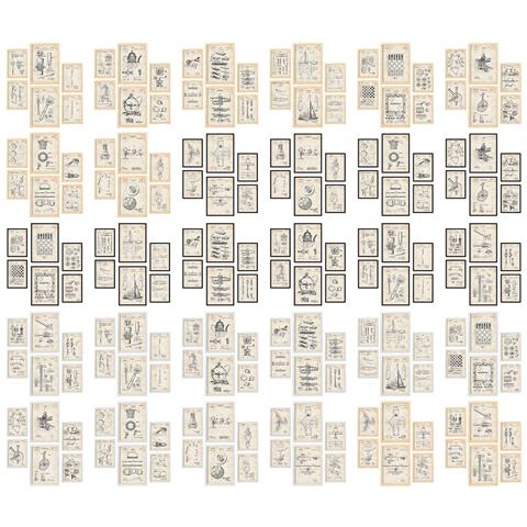 Set Di 6 Stampe Poster Con Attrezzi Da Costruzione 1 Brevetti Poster Con Immagini Di Brevetti Retrò Design D'interni In Stile Vintage A3 & A4 Cornice Nera - Foto 2