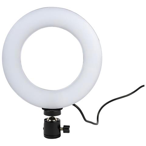 Anello Luminoso Girevole Con Supporto, Led, 15 Cm - Nero - Foto 1