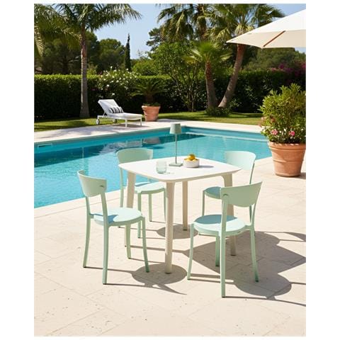 Set Di 4 Sedie Da Giardino Vieste Verde Menta - Foto 1