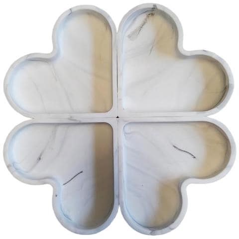 Set Di 4 Vassoi Impilabili A Forma Di Cuore In Silicone - Soluzione Di Archiviazione Romantica White - Foto 1