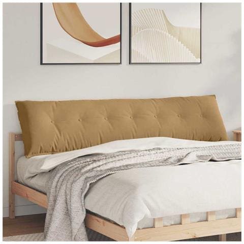 Cuscino per Schiena Marrone 200 x 50 cm Tessuto in Cords - Foto 2