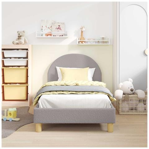 Struttura letto bambini con testata Grigio Chiaro 80x160 cm - Foto 2