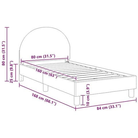 Struttura letto bambini con testata Grigio Chiaro 80x160 cm - Foto 9