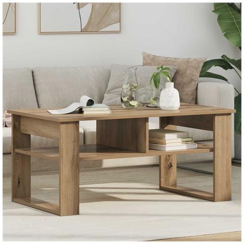 Tavolino da salotto Rovere artigianale 96 x 54 x 44 cm - Foto 2