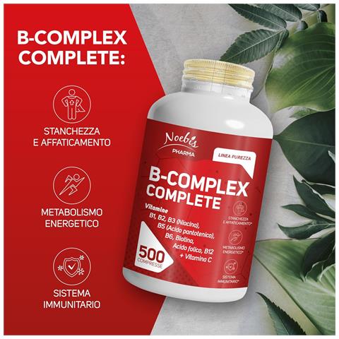 Vitamina B Complex Completo 500 Compresse - Vitamine del Gruppo B + Vitamina C - Energia, Sistema Nervoso e Difese Immunitarie - Foto 2
