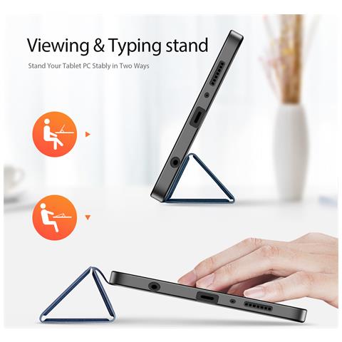 Cover per Galaxy Tab A9, Galaxy Tab A11 - Pelle /PU, Blu - Foto 4