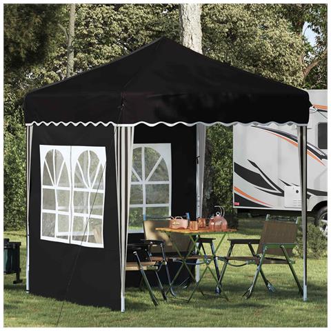 Tenda per feste a pop-up 195 x 195 x 245 cm Nero Tessuto Oxford - Foto 2