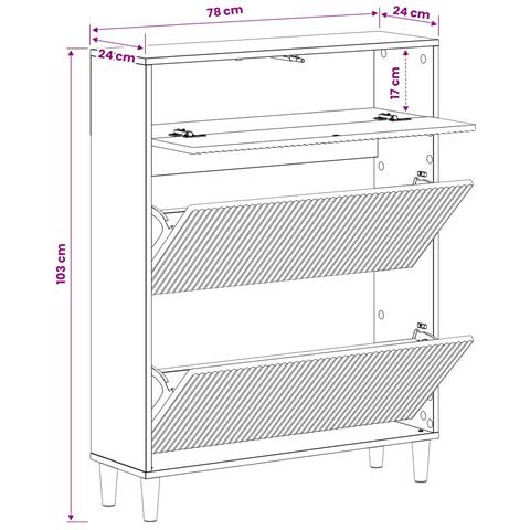 Mobile per scarpe ARNHEM 78 x 24 x 103 cm Legno ingegnerizzato - Foto 9