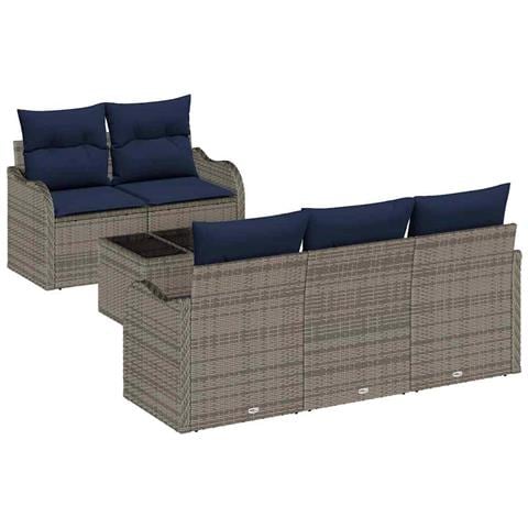 Set Divano da Giardino Grigio 55 x 55 x 37 cm polyrattan - Foto 1