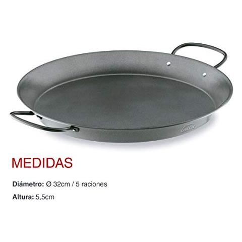 Padella per paella in acciaio al carbonio 60131, antiaderente, adatta a fornelli a gas. - Foto 2