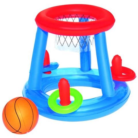 Canestro Di Basket Galleggiante + 1 Palla + 3 Anelli - 59 X 59 X 49 Cm - Foto 3