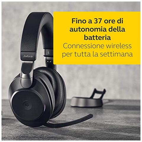 Evolve2 85 Pc Cuffie Wireless con Supporto di Ricarica Cuffie Certificate Microsoft Teams con Batteria a Lunga Durata Adattatore Bluetooth Usb-C Nero - Foto 2