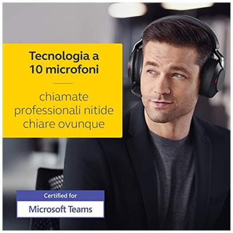 Evolve2 85 Pc Cuffie Wireless con Supporto di Ricarica Cuffie Certificate Microsoft Teams con Batteria a Lunga Durata Adattatore Bluetooth Usb-C Nero - Foto 5