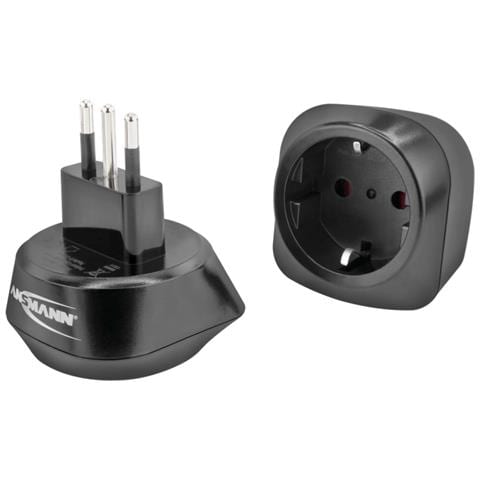 1250-0035 adattatore per presa di corrente Tipo L (IT) Tipo C (Europlug) Nero - Foto 1