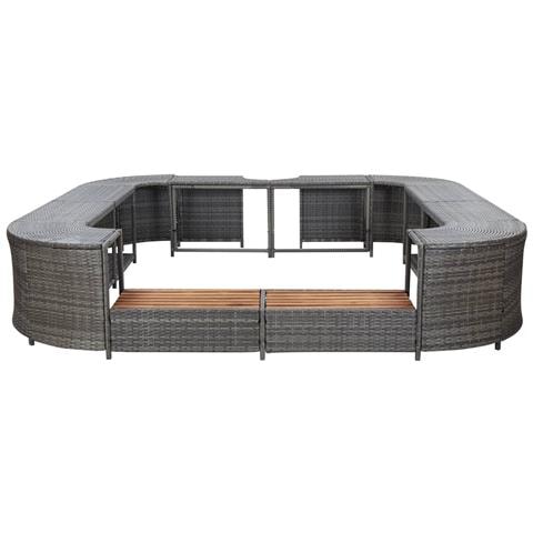 Bordo Spa Quadrato Grigio 268 x 268 x 55 cm in Polyrattan - Foto 7