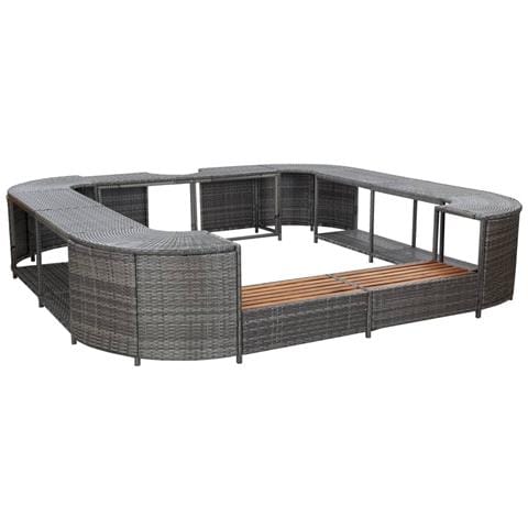Bordo Spa Quadrato Grigio 268 x 268 x 55 cm in Polyrattan - Foto 1