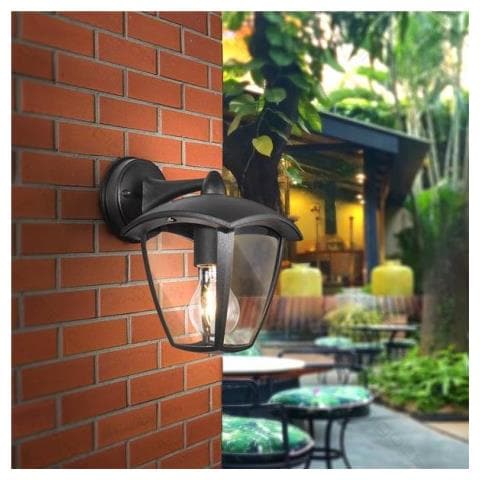 Lampada Da Parete Applique Da Esterno Lanterna E27 | Giardino | Nero | Ip44 - Foto 1