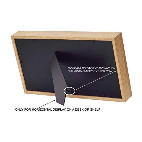 7x14 (18 X 35 X 4.7 Cm) Telaio Rovere Rustico Ombra 3d Box Immagine Con Mat Per 3 Foto 4x6 Pollici Vetro Anteriore - Foto 4