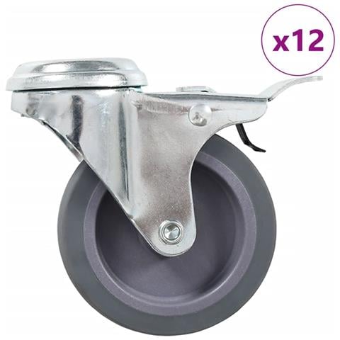 Ruote Girevoli con Foro per Bulloni 12 pz 75 mm - Foto 1
