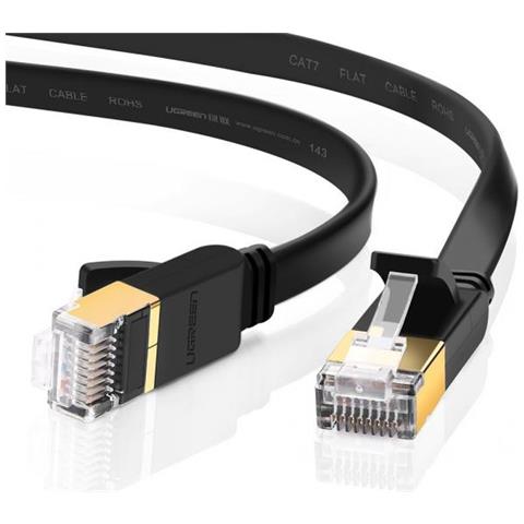 Cavo Ethernet Cat 7 U / FTP, flat, 2m (Black)  - Foto 1