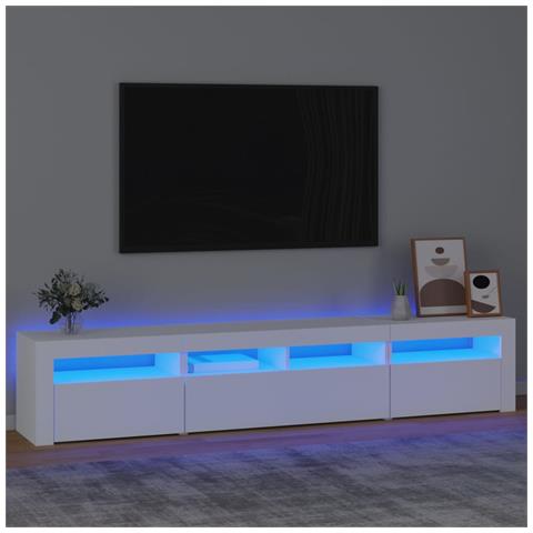 Mobile Porta TV con Luci LED Bianco 210x35x40 cm - Foto 12
